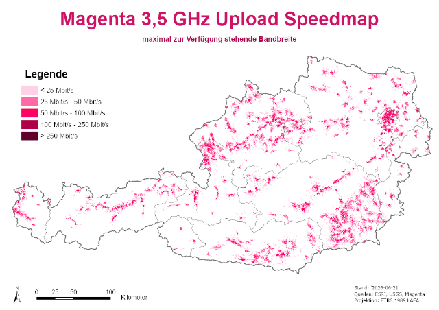 Magenta 3,5 GHz Upload Speedmap