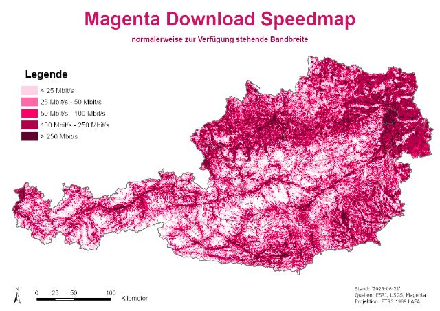 Speedmap 3,5 GHZ Download durchschnittliche Bandbreite