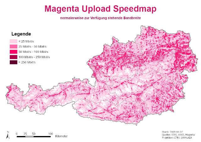 Speedmap 3,5 GHZ Upload durchschnittliche Bandbreite