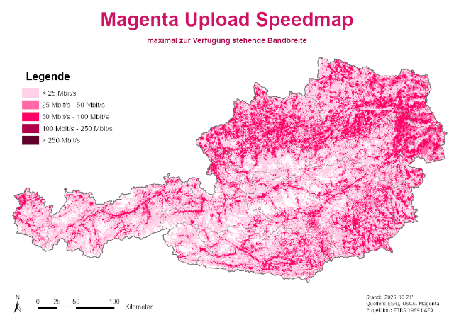 Speedmap 3,5 GHZ Upload maximale Bandbreite