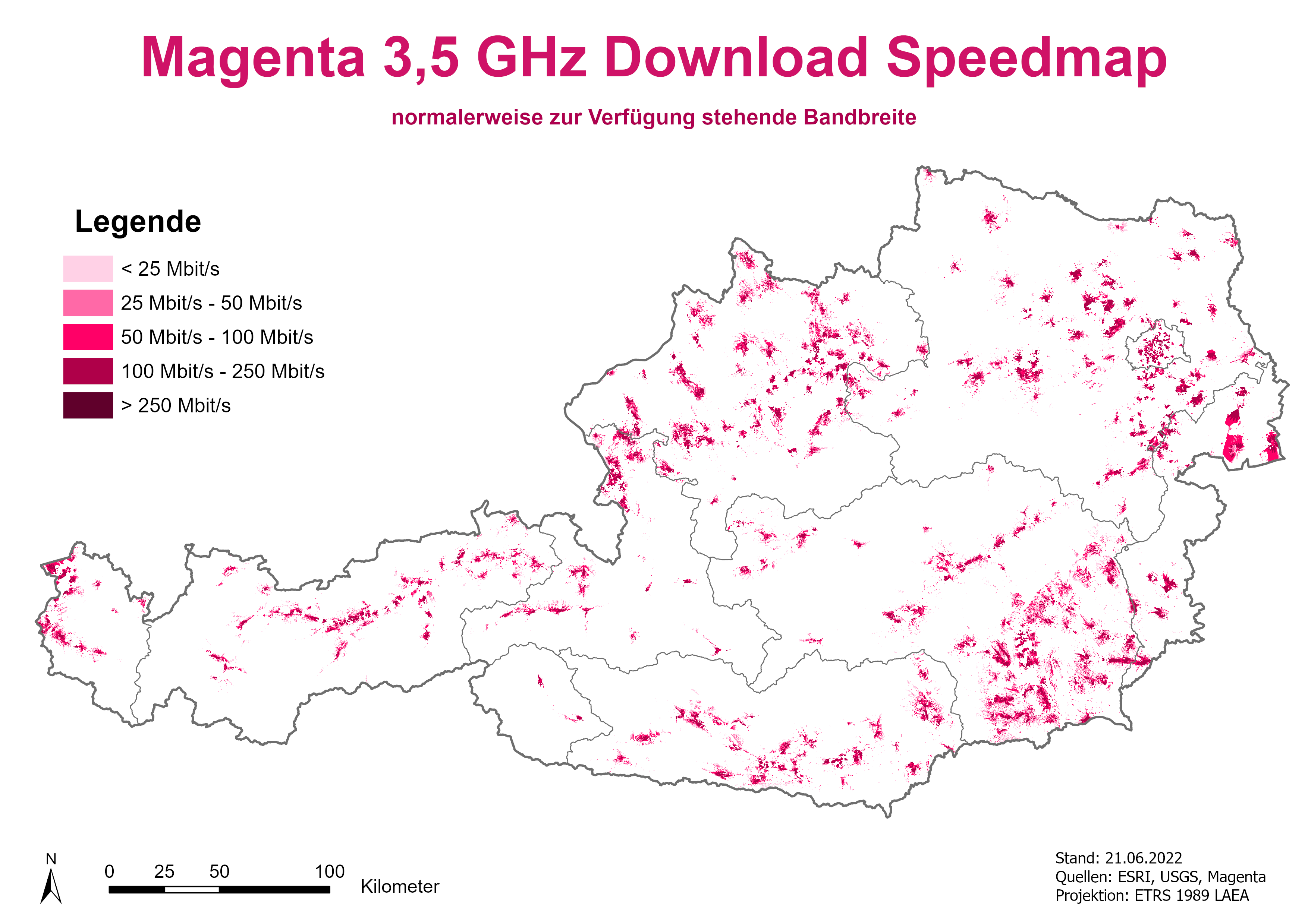 Speedmap 3,5 GHZ Download durchschnittliche Bandbreite
