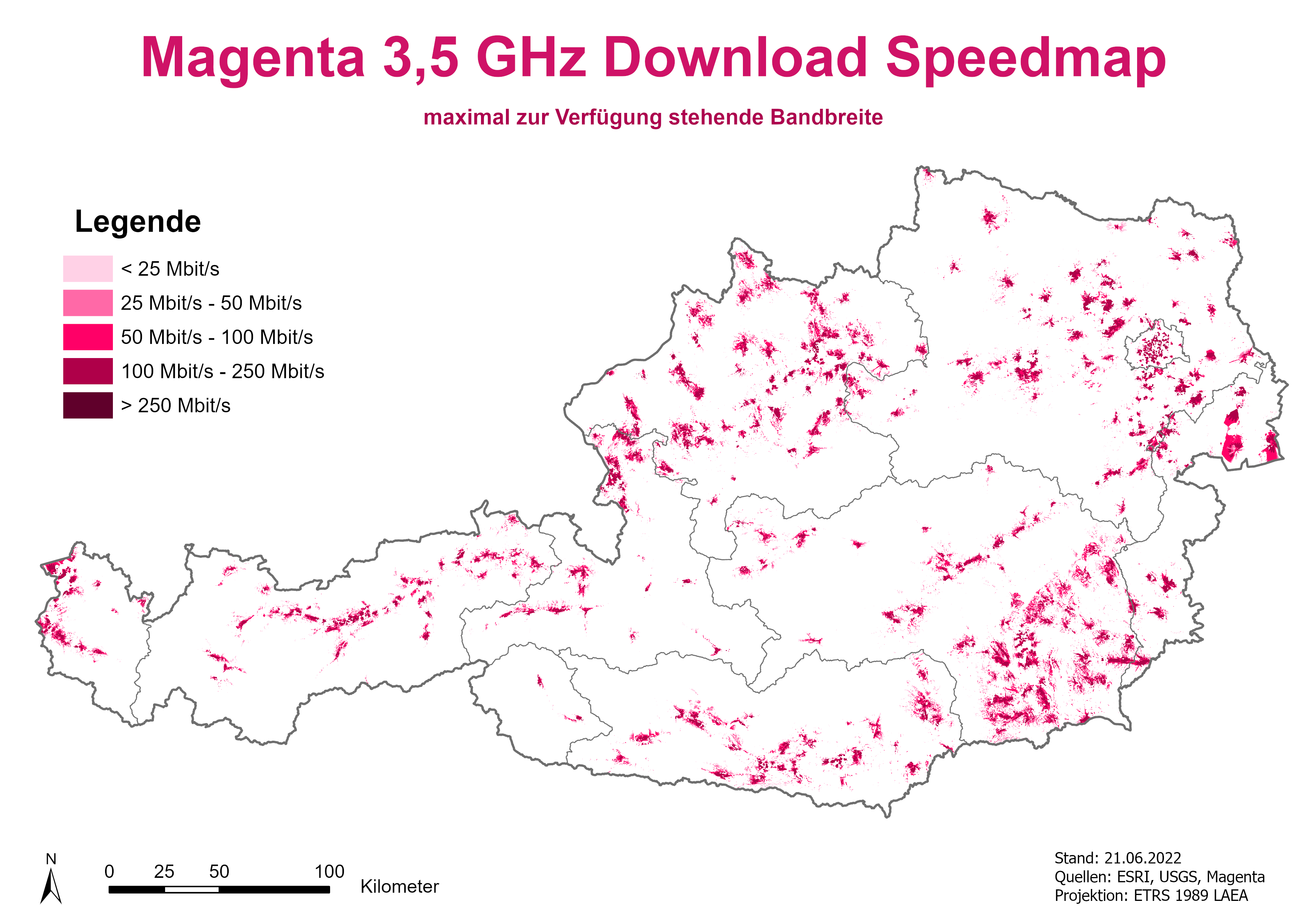 Speedmap 3,5 GHZ Download maximale Bandbreite
