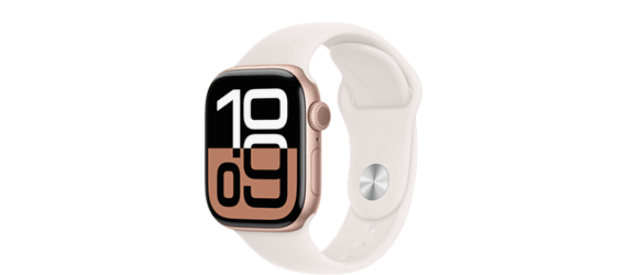 Produktabbildung Apple Watch Series 10. 42 mm in gold.