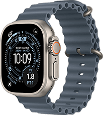 Apple Watch Ultra 3 Produktabbildung in Natur mit Ocean Band
