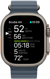 Apple Watch Ultra 3 Dive Apple Watch Ultra 3, Display mit Tauchinfos