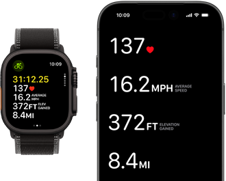 Apple Watch Ultra 3 Radfahren Live Trainingsdaten auf der Apple Watch Ultra 3 und dem iPhone