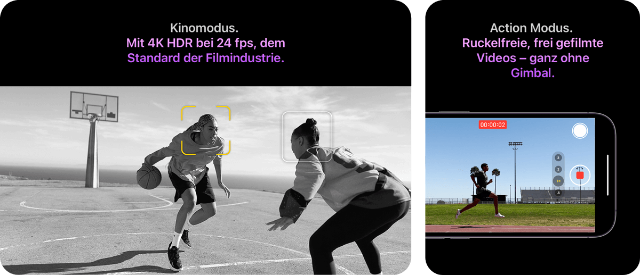 Kinomodus und Actionmodus iPhone 14 Pro
