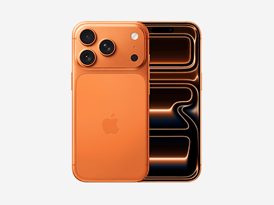 Produktabbildung apple iPhone 17 Pro in Orange - Vorder- und Rückansicht