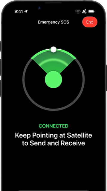 Nachrichten über Satellit wird verwendet