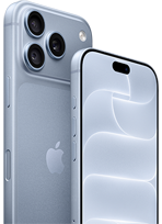 iPhone, Farbe Polar (Hellblau), Rückansicht mit Ceramic Shield, Dreifach-Kamera-System