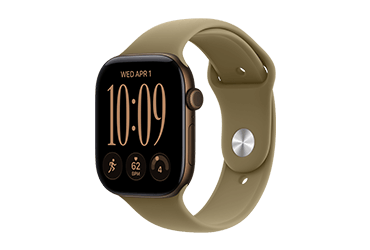 Apple Watch Series 12, 46 mm dunkelbronze mit olive Sportband