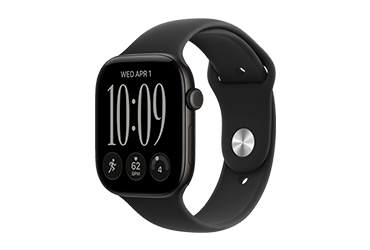 Apple Watch Series 12, 46 mm schwarz mit schwarzem Sportband