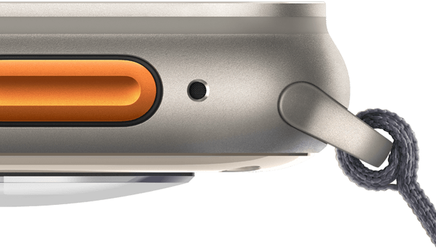 Seitenansicht der Apple Watch Ultra 2 mit Actionbutton