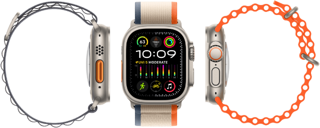 Apple Watch Ultra 2 in Front und Seitenansicht
