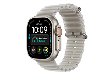 Apple Watch Ultra 4, Natural Titanium mit ocean Band