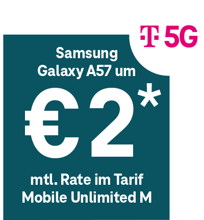 Samsung Galaxy A57 um €2 monatliche Rate im Tarif Mobile Unlimited M