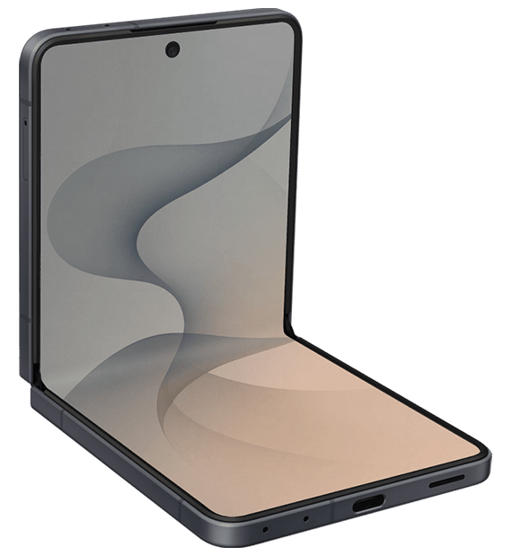 Produktabbildung Samsung Galaxy Flip8 - Halb zugeklappte Vorderansicht