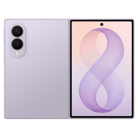 Produktabbildung Galaxy Fold8 in Lavender - Vorder- und Rückansicht