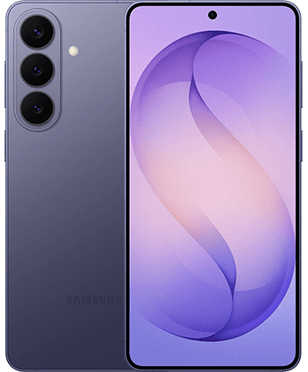 Produktabbildung Samsung Galaxy S26 Plus in cobalt violet - Vorder- und Rückansicht