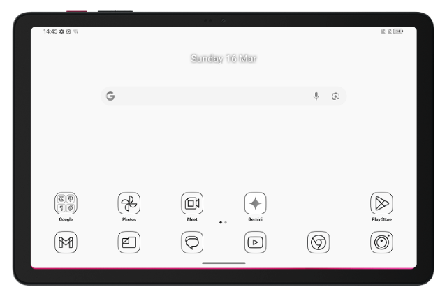 Startbildschirm des T-Tablet 2 im E-Reader-ähnlicher Modus Startbildschirm des T-Tablet 2 im E-Reader-ähnlicher Modus