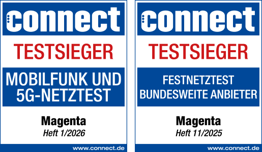 Connect Mobilfunk und 5G-Netztest: Note Testsieger - 1/2026 , Connect Festnetztest bundesweite Anbieter: Note Testsieger  - 11/2025