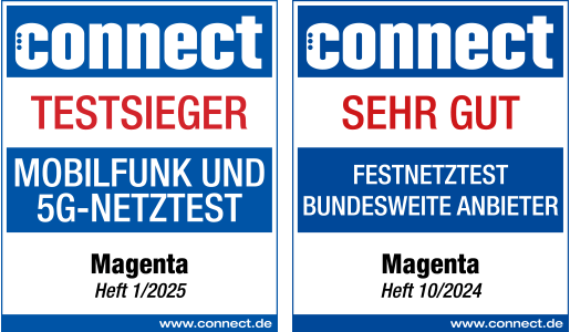 Connect Connect Mobilfunk und 5G-Netztest: Note Testsieger , Connect Festnetztest bundesweite Anbieter: Note Sehr gut