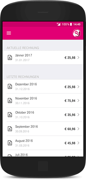 Die - Mein Magenta App - für Ihre Kontrolle - Magenta